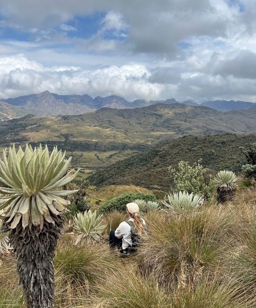 Pauline au coeur du paramo de oceta dans les Andes colombiennes